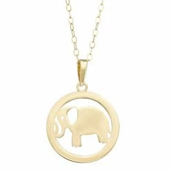 Cheapest 👍 Unbranded 10K Gold Elephant Disc Pendant Necklace ✨