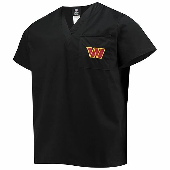 Cheapest ❤️ Unbranded Men's Concepts Sport Black Washington Commanders V-Neck Scrub Top ✔️ - Image 3