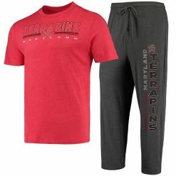 Best deal ⌛ Unbranded Men's Concepts Sport Heathered Charcoal/Red Maryland Terrapins Meter T-Shirt & Pants Sleep Set ✨