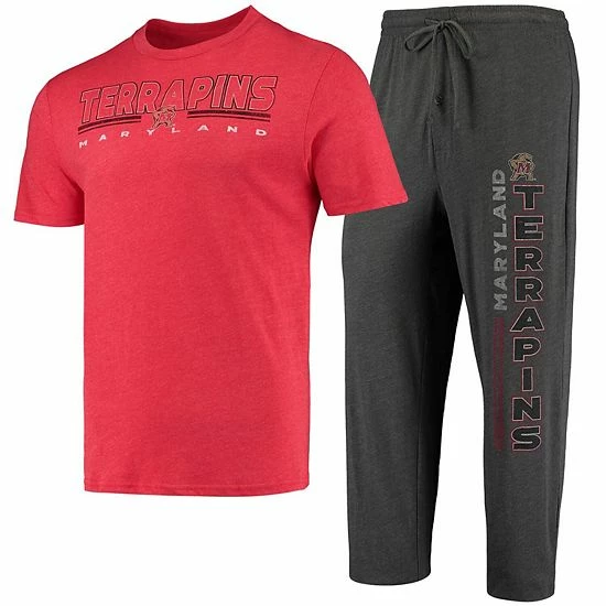 Best deal ⌛ Unbranded Men's Concepts Sport Heathered Charcoal/Red Maryland Terrapins Meter T-Shirt & Pants Sleep Set ✨ - Image 2
