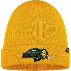 Cheap ⭐ Unbranded Men's '47 Gold NDSU Bison Raised Cuffed Knit Hat 🎁