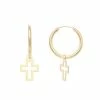 Best deal ⭐ Unbranded 14k Gold Endless Hoop Cross Earrings 👏