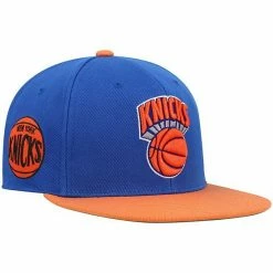 Best Sale ⌛ Unbranded Men's Mitchell & Ness Blue/Orange New York Knicks Hardwood Classics Snapback Hat 🛒