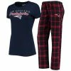 Deals 🔔 Unbranded 👩 Women's Concepts Sport Navy/Red New England Patriots Logo T-Shirt & Pants Set 🎉