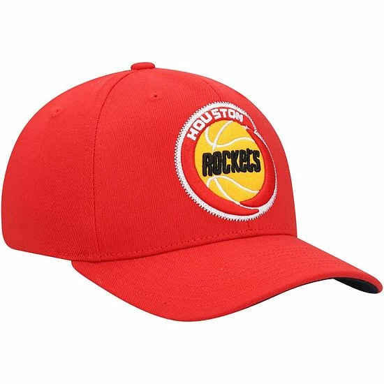 Brand new ✔️ Unbranded Men's Mitchell & Ness Red Houston Rockets Hardwood Classics Zigm Zagm Redline Snapback Hat 😍 - Image 4