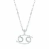 Cheapest ✔️ Unbranded Sterling Silver 1/10 Carat T.W. Diamond Pave Cancer Zodiac Pendant Necklace Two Tone 🔔