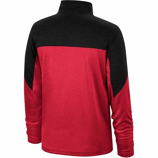 Promo 🎁 Unbranded Men's Top Of The World Crimson/Heathered Black Oklahoma Sooners Textured Color Block Quarter-Zip Top 🔥 - Image 4