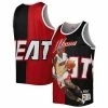 Discount ✨ Unbranded Men's Mitchell & Ness Dwyane Wade Black/Red Miami Heat Sublimated Player Tank Top 🥰