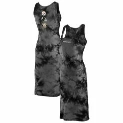 Outlet ⭐ Unbranded 👩 Women's WEAR By Erin Andrews Black Pittsburgh Steelers Tie-Dye Tank Top 👗 Dress ⭐