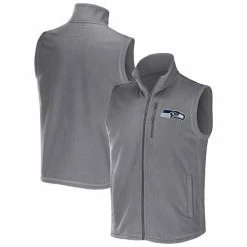 Cheapest 🔔 Unbranded Men's NFL X Darius Rucker Collection By Fanatics Gray Seattle Seahawks Polar Fleece Full-Zip Vest ❤️