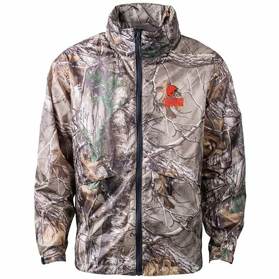 Cheap 🔥 Unbranded Men's Dunbrooke Realtree Camo Cleveland Browns Circle Sportsman Waterproof Packable Full-Zip Jacket 😉