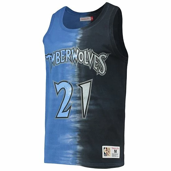 Best Pirce ⭐ Unbranded Men's Mitchell & Ness Kevin Garnett Black/Blue Minnesota Timberwolves Hardwood Classics Tie-Dye Name & Number Tank Top 🛒 - Image 3