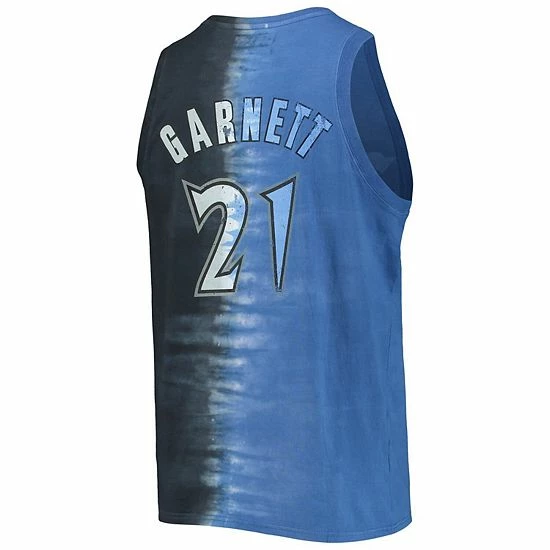 Best Pirce ⭐ Unbranded Men's Mitchell & Ness Kevin Garnett Black/Blue Minnesota Timberwolves Hardwood Classics Tie-Dye Name & Number Tank Top 🛒 - Image 4