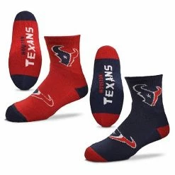 Best deal 🎁 Unbranded Youth For Bare Feet Houston Texans Two-Pack Quarter-Length Team 🧦 Socks 🎁