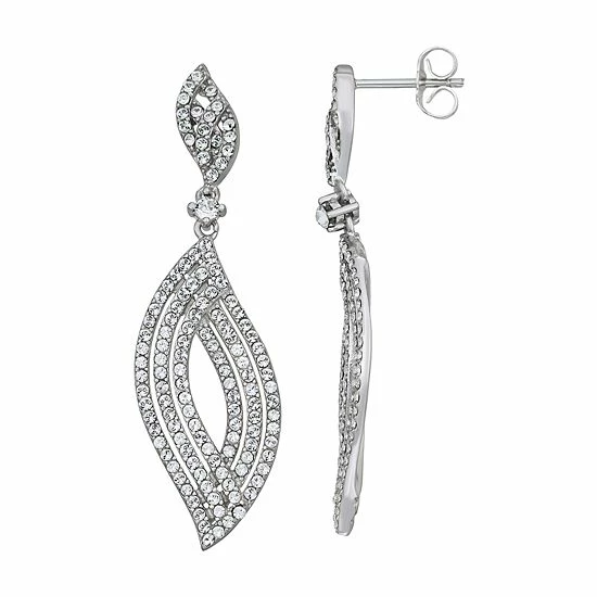 Cheap ๐ Unbranded Sterling Silver Crystal Leaf Dangle Earrings ๐