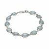 Outlet 🧨 Unbranded Sterling Silver Aquamarine Link Bracelet 😉