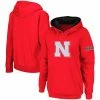 Deals ⭐ Unbranded 👩 Women's Scarlet Nebraska Huskers Team Big Logo Pullover Hoodie 😍