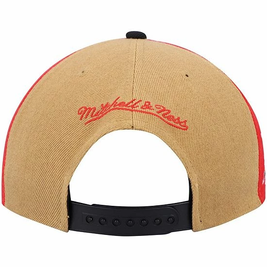 Outlet ⭐ Unbranded Men's Mitchell & Ness Gold/Black Philadelphia 76ers Hardwood Classics On The Block Snapback Hat ✔️ - Image 5