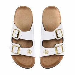 Hot Sale 💯 Unbranded 👩 Women's FOCO Brooklyn Nets Double-Buckle 🩴 Sandals 👍