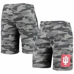 Hot Sale 🛒 Unbranded Men's Concepts Sport Charcoal/Gray Indiana Hoosiers Camo Backup Terry Jam Lounge Shorts 🤩