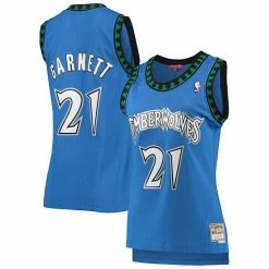 Wholesale ❤️ Unbranded 👩 Women's Mitchell & Ness Kevin Garnett Blue Minnesota Timberwolves Hardwood Classics Swingman Jersey 👏