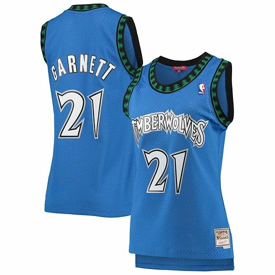 Wholesale โค๏ธ Unbranded ๐ฉ Women's Mitchell & Ness Kevin Garnett Blue Minnesota Timberwolves Hardwood Classics Swingman Jersey ๐ - Image 2