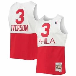 Cheap ❤️ Unbranded Men's Mitchell & Ness Allen Iverson White Philadelphia 76ers 2003-04 Hardwood Classics Swingman Jersey 👏