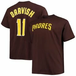 Best deal 👏 Unbranded Men's Yu Darvish Brown San Diego Padres Big & Tall Name & Number T-Shirt ⌛