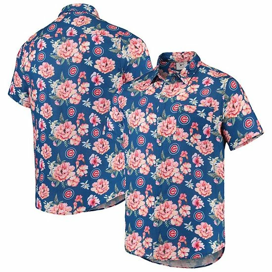 Flash Sale โญ Unbranded Men's FOCO Royal Chicago Cubs Floral Linen Button-Up ๐ Shirt ๐ฅ - Image 2