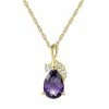 Best reviews of 🧨 Unbranded 14k Gold Over Silver Amethyst & Lab-Created White Sapphire Pendant Necklace 😍