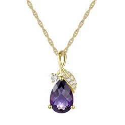 Best reviews of 🧨 Unbranded 14k Gold Over Silver Amethyst & Lab-Created White Sapphire Pendant Necklace 😍