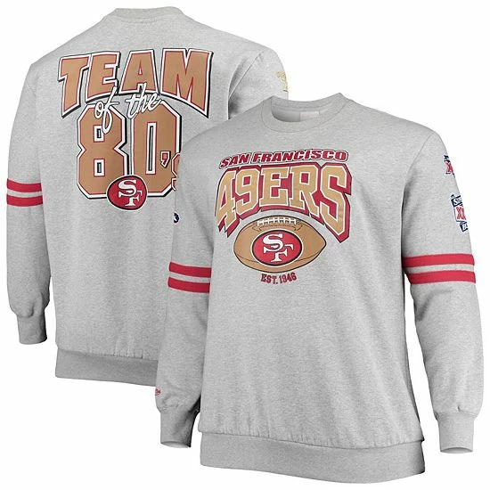 Budget โจ Unbranded Men's Mitchell & Ness Heathered Gray San Francisco 49ers Big & Tall Allover Print Pullover Sweatshirt ๐ฅฐ