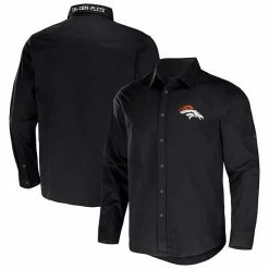 Best deal ⭐ Unbranded Men's NFL X Darius Rucker Collection By Fanatics Black Denver Broncos Convertible Twill Long Sleeve Button-Up 👚 Shirt 🤩