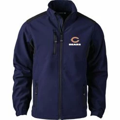 Discount ✔️ Unbranded Men's Navy Chicago Bears Softshell Fleece Full-Zip Jacket 🔔