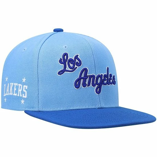 Cheap ๐ Unbranded Men's Mitchell & Ness Powder Blue/Royal Los Angeles Lakers Hardwood Classics Core Side Snapback Hat ๐ - Image 2