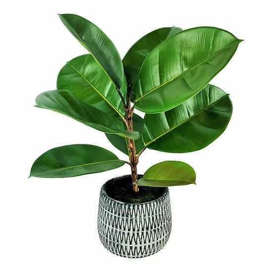 Budget ⭐ Unbranded Artificial Rubber Plant Floor Decor Black 🛒