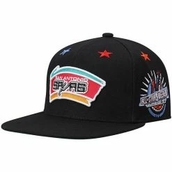 Discount 😀 Unbranded Men's Mitchell & Ness Black San Antonio Spurs Hardwood Classics 1997 NBA All-Star Weekend Top Star Snapback Hat 😉