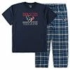 Flash Sale 👍 Unbranded Men's Concepts Sport Navy Houston Texans Big & Tall Lodge T-Shirt And Pants Sleep Set ⭐