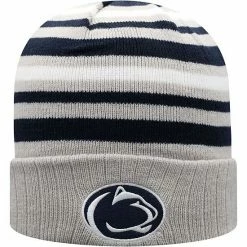 Budget ⭐ Unbranded Men's Top Of The World Gray/Navy Penn State Nittany Lions All Day Cuffed Knit Hat ⭐