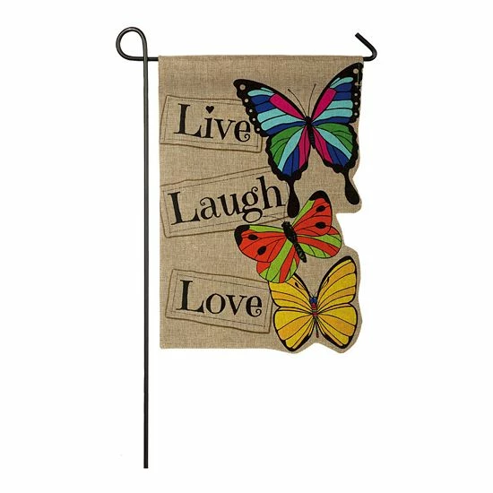 Discount ⌛ Unbranded Live Laugh Love Burlap Garden Flag ✨