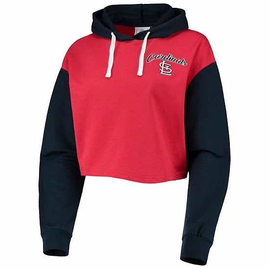 New 🥰 Unbranded 👩 Women's FOCO Red/Navy St. Louis Cardinals Color-Block Pullover Hoodie & Shorts Lounge Set 🛒 - Image 3
