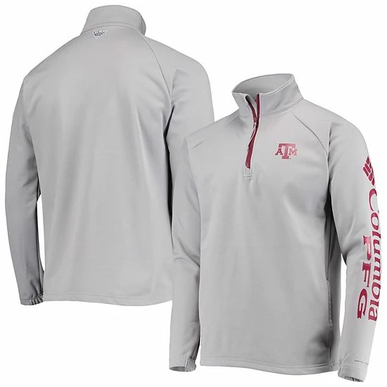 Top 10 🔔 Unbranded Men's Columbia Gray Texas A&M Aggies Terminal Tackle Fleece Raglan Omni-Shade Quarter-Zip Jacket 🥰 - Image 2