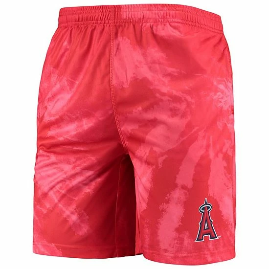 Cheapest ✔️ Unbranded Men's FOCO Red Los Angeles Angels Tie-Dye Training Shorts ❤️ - Image 2
