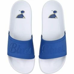 Discount 🎁 Unbranded 👩 Women's FOCO St. Louis Blues Script Wordmark Slide 🩴 Sandals 👏