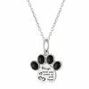 Best deal 🧨 Unbranded Sterling Silver Onyx Paw Print Pendant Necklace ✨