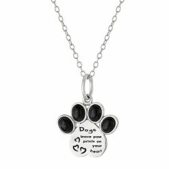 Best deal 🧨 Unbranded Sterling Silver Onyx Paw Print Pendant Necklace ✨