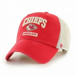 Best Sale 😉 Unbranded Men's '47 Red/White Kansas City Chiefs Morgantown Trucker Clean Up Snapback Hat 😉