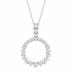 Best deal 🧨 Unbranded Silver Tone & Cubic Zirconia Open Circle Pendant Necklace ✔️