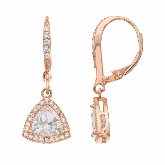 Brand new ๐ Unbranded Sterling Silver Cubic Zirconia Triangle Drop Earrings โญ