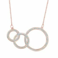 Promo 😍 Unbranded 14k Rose Gold Over Silver Lab-Created White Opal Generation Necklace 😍